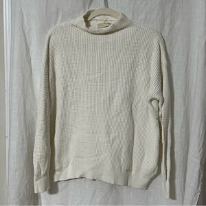 MICHAEL michael kors waffle knit mock neck sweater size XL Ivory